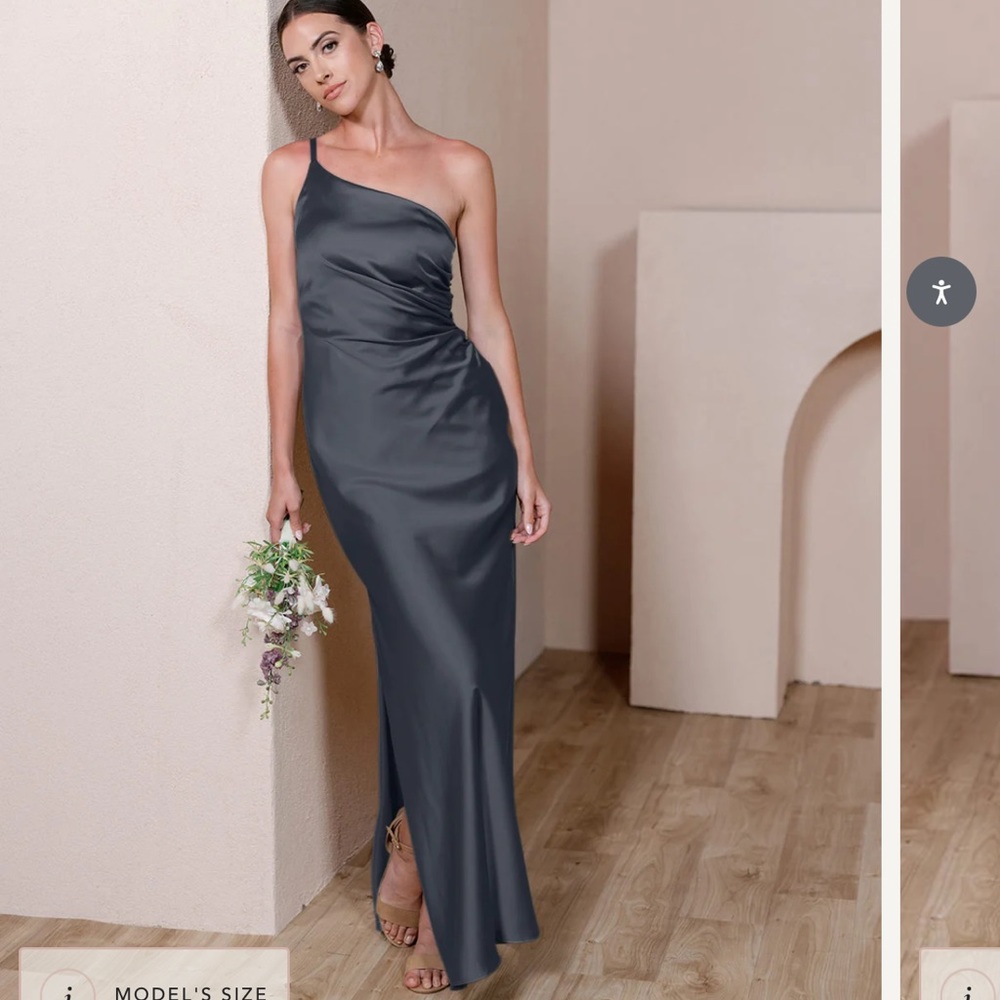 Revelry Jade Satin Dress